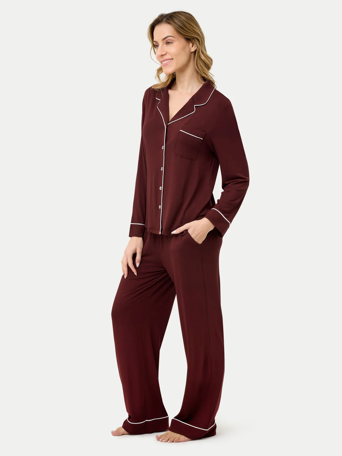 Long Sleeve Bamboo Pajama Set - Image 11