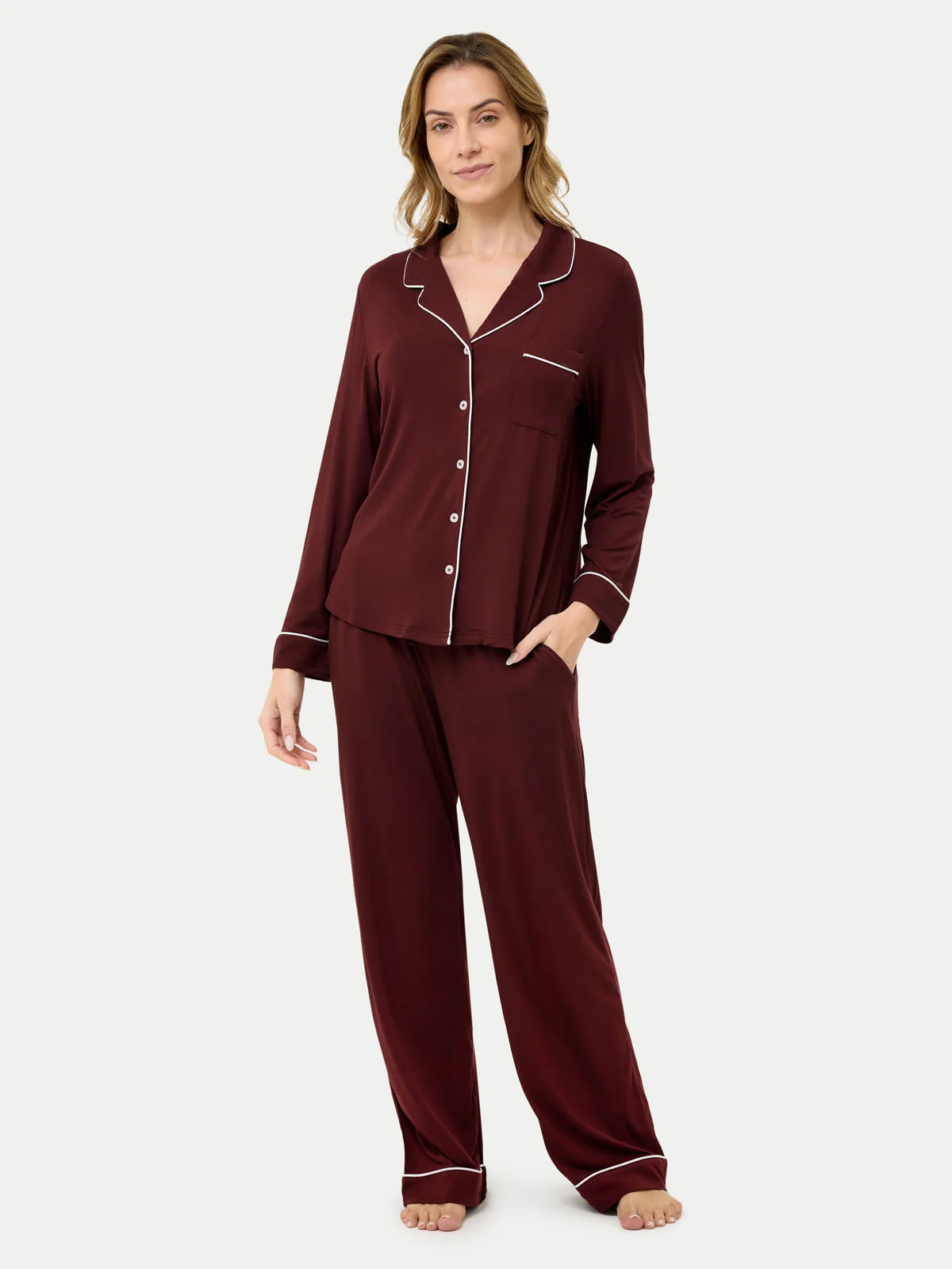 Long Sleeve Bamboo Pajama Set - Image 12