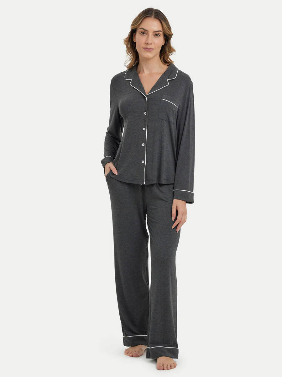 Long Sleeve Bamboo Pajama Set - Image 26
