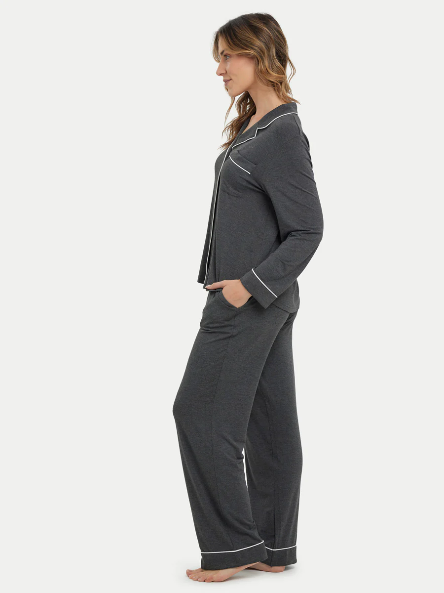 Long Sleeve Bamboo Pajama Set - Image 28