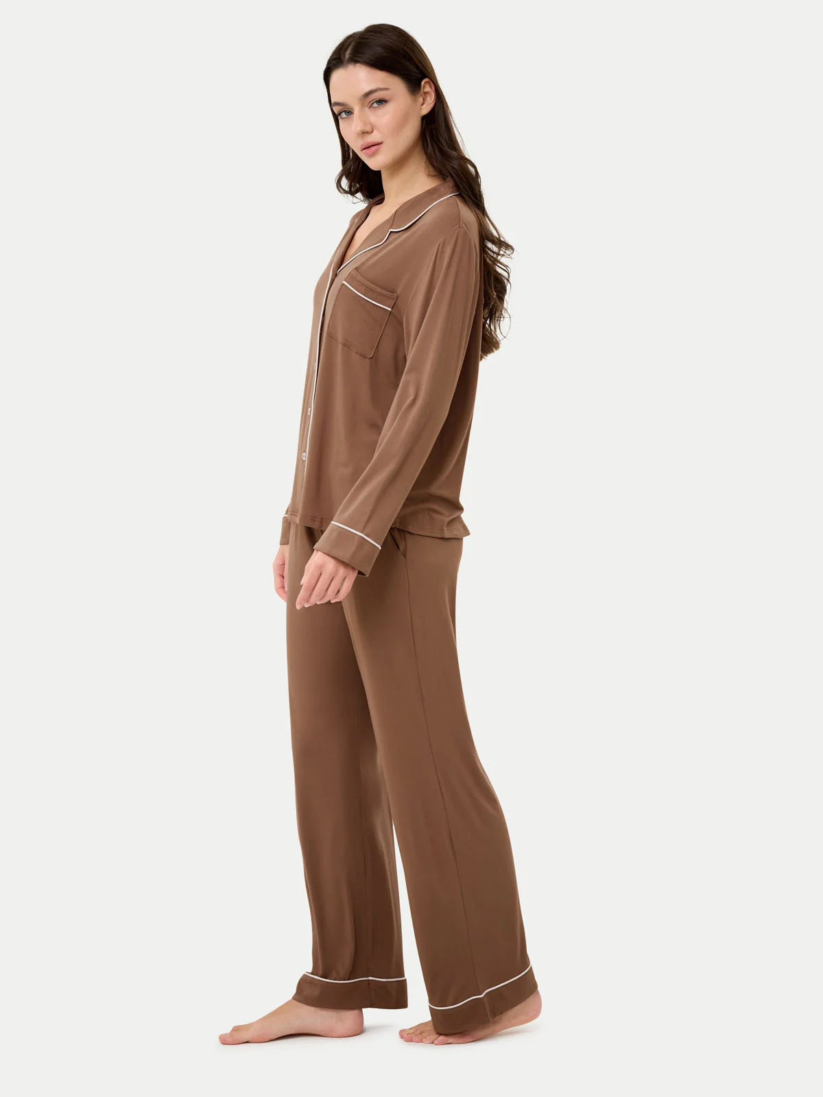 Long Sleeve Bamboo Pajama Set - Image 38
