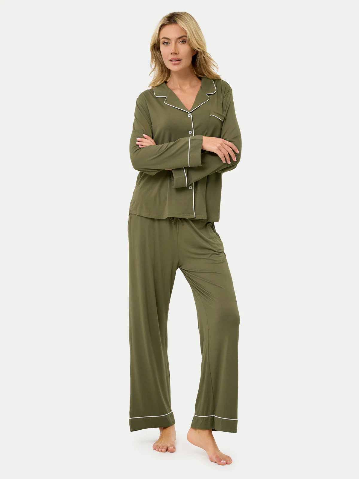 Long Sleeve Bamboo Pajama Set - Image 42
