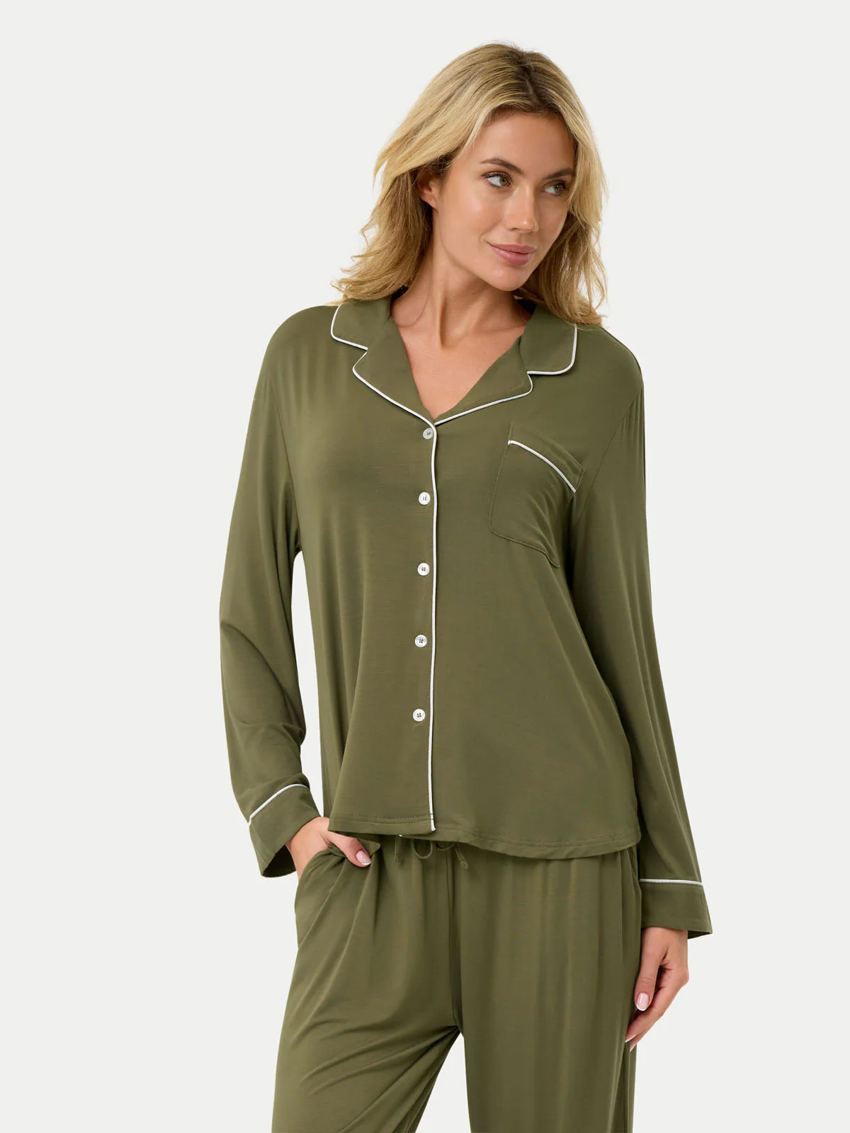 Long Sleeve Bamboo Pajama Set - Image 43
