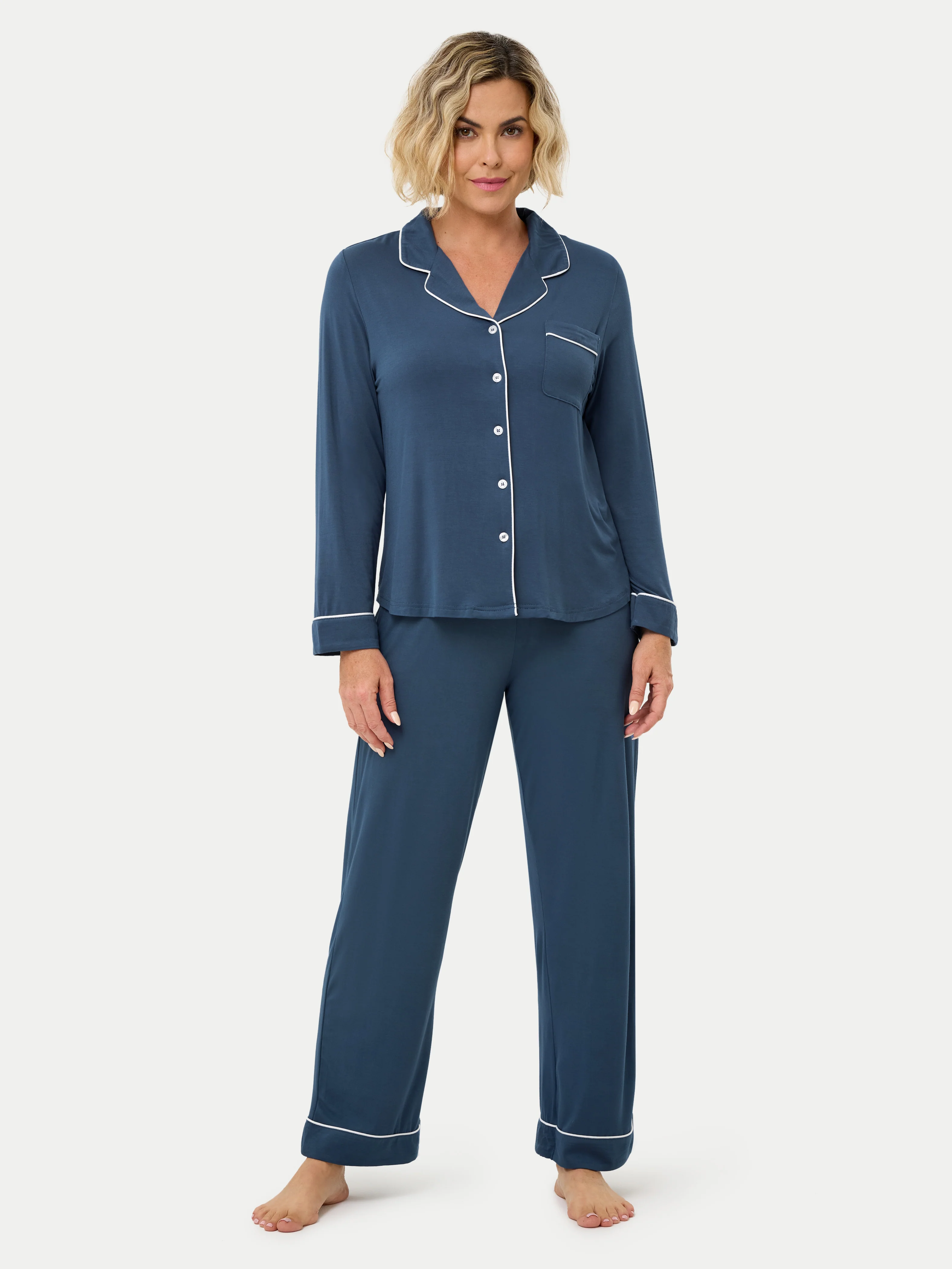 Long Sleeve Bamboo Pajama Set - Image 53