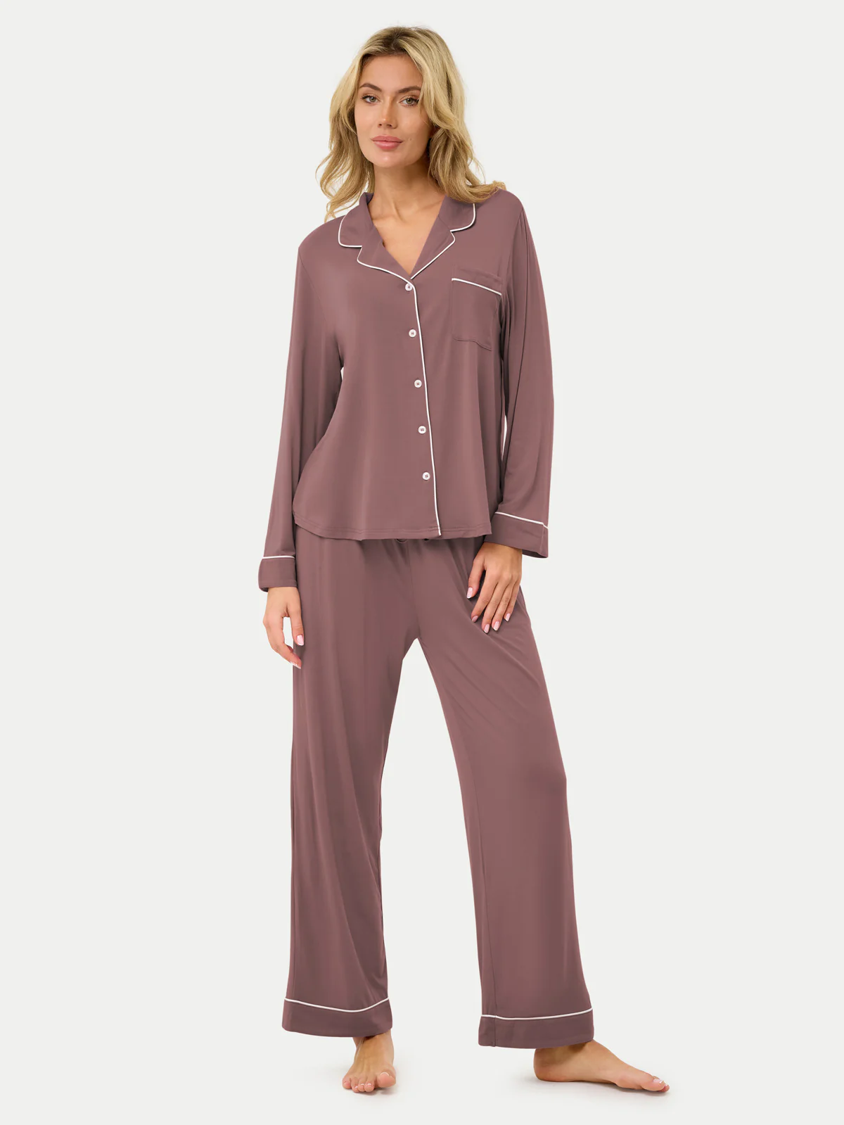Long Sleeve Bamboo Pajama Set - Image 59