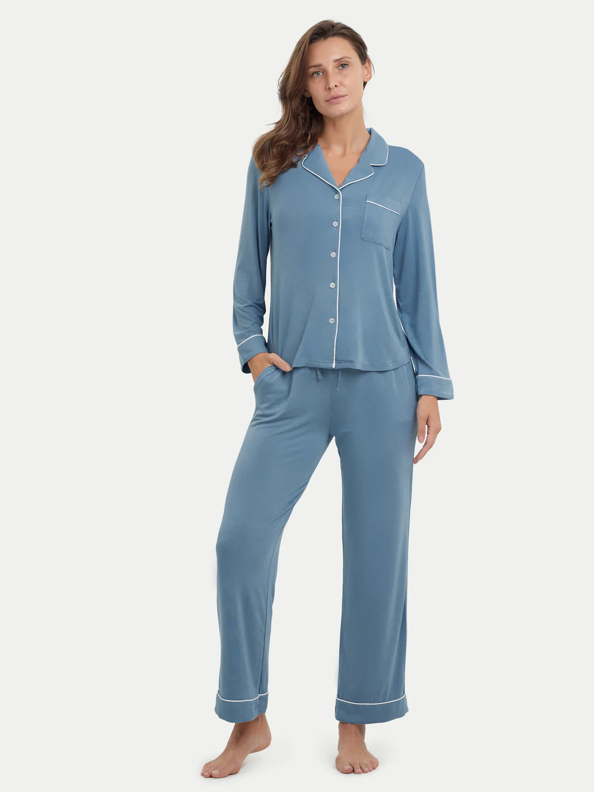 Long Sleeve Bamboo Pajama Set - Image 65
