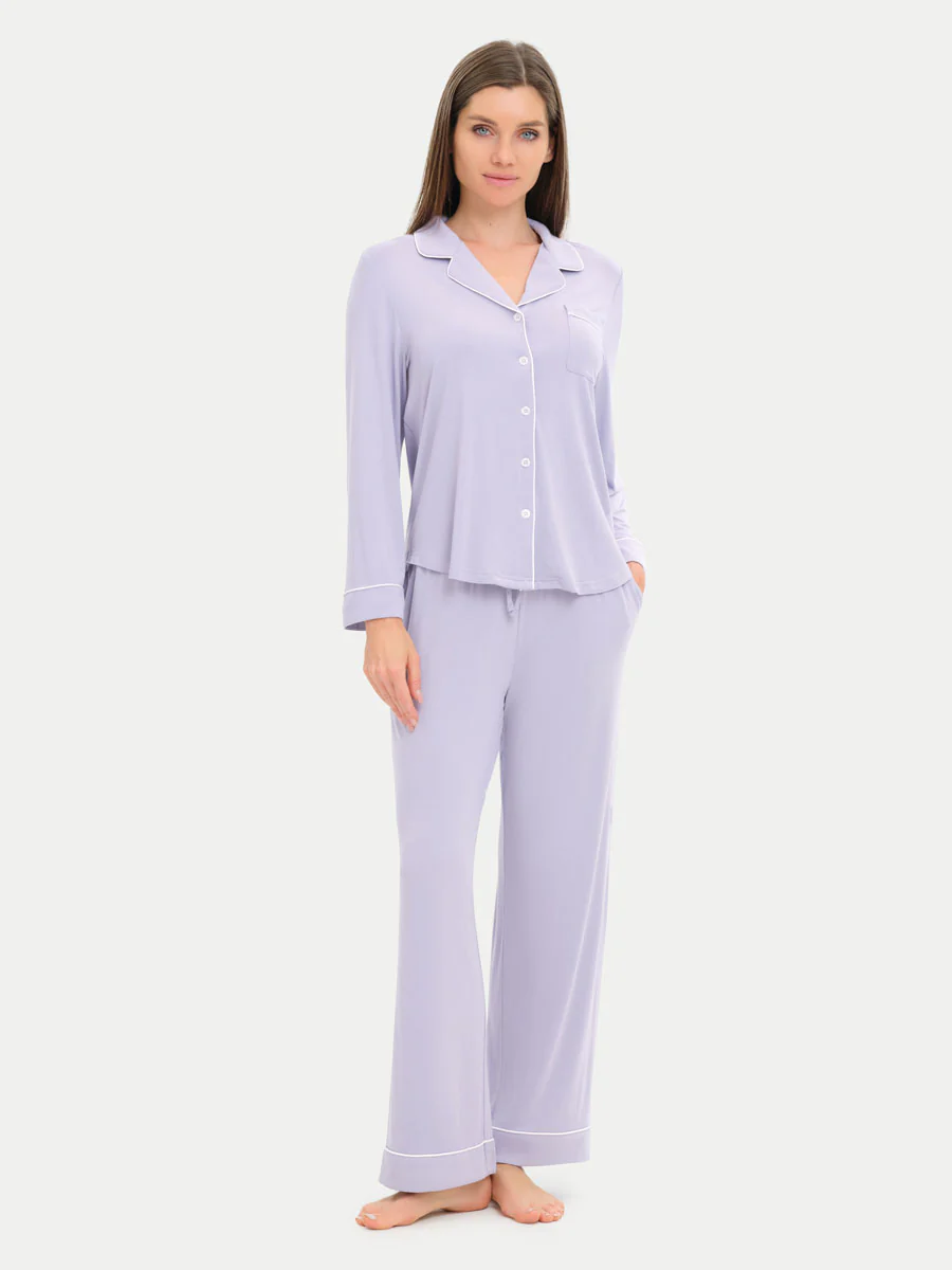 Long Sleeve Bamboo Pajama Set - Image 76
