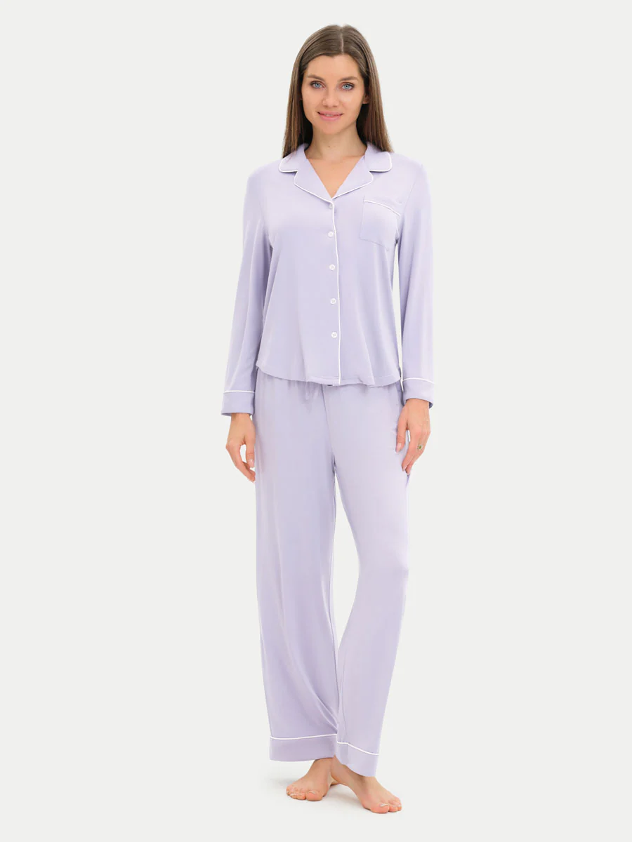 Long Sleeve Bamboo Pajama Set - Image 78