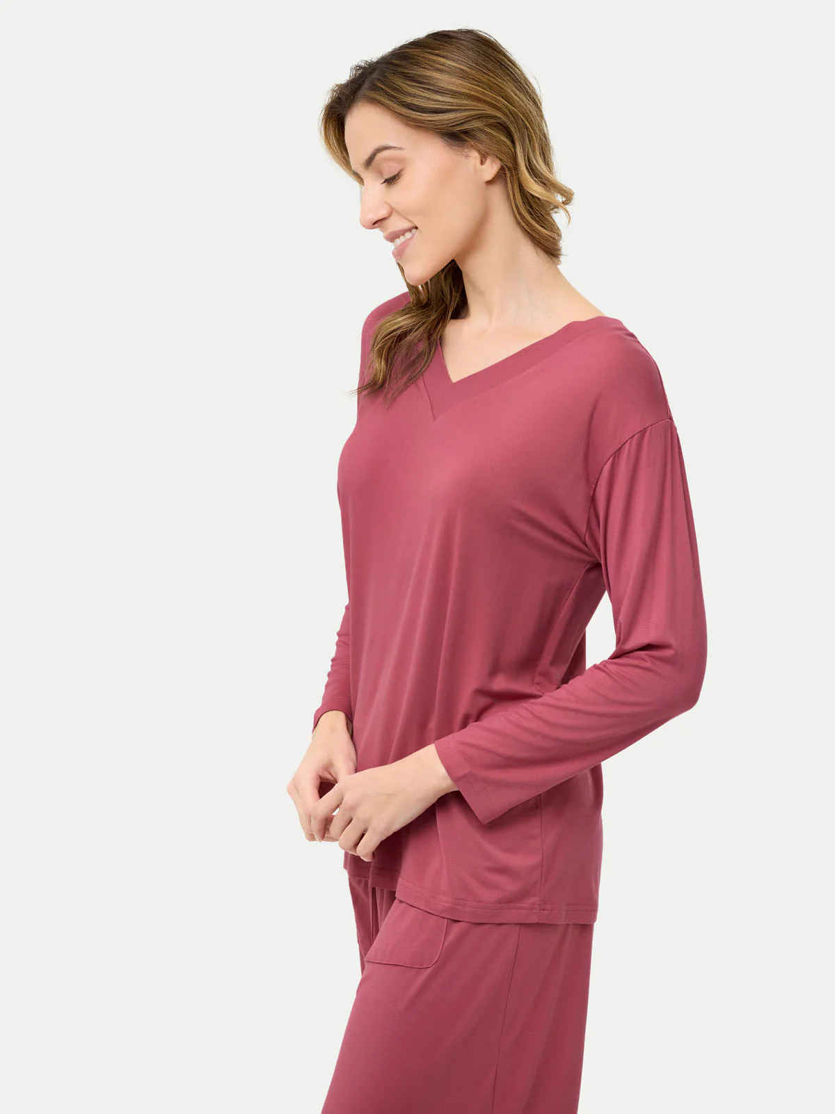 Long Sleeve Bamboo Slouchy PJs Set - Image 27