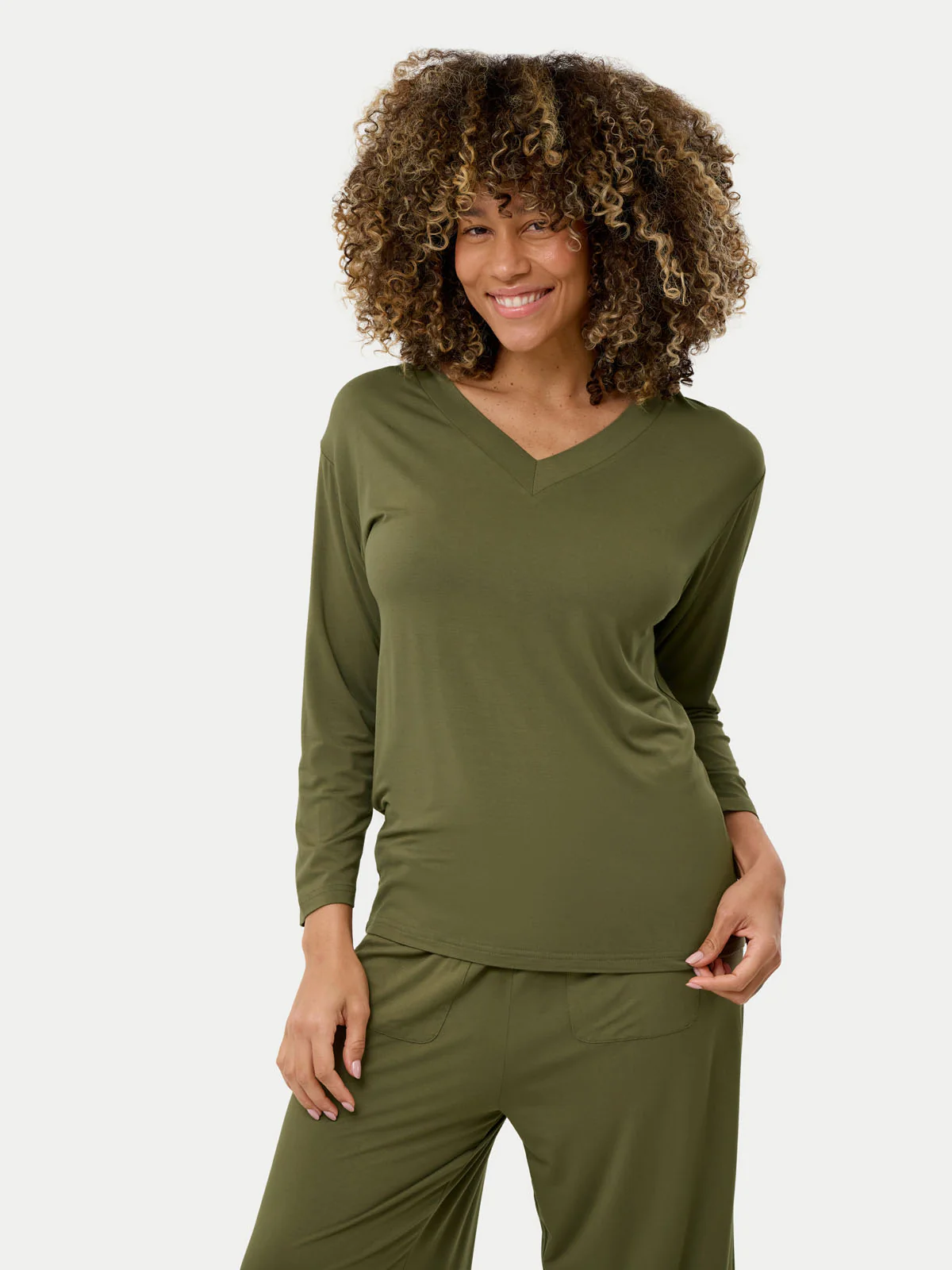 Long Sleeve Bamboo Slouchy PJs Set - Image 37