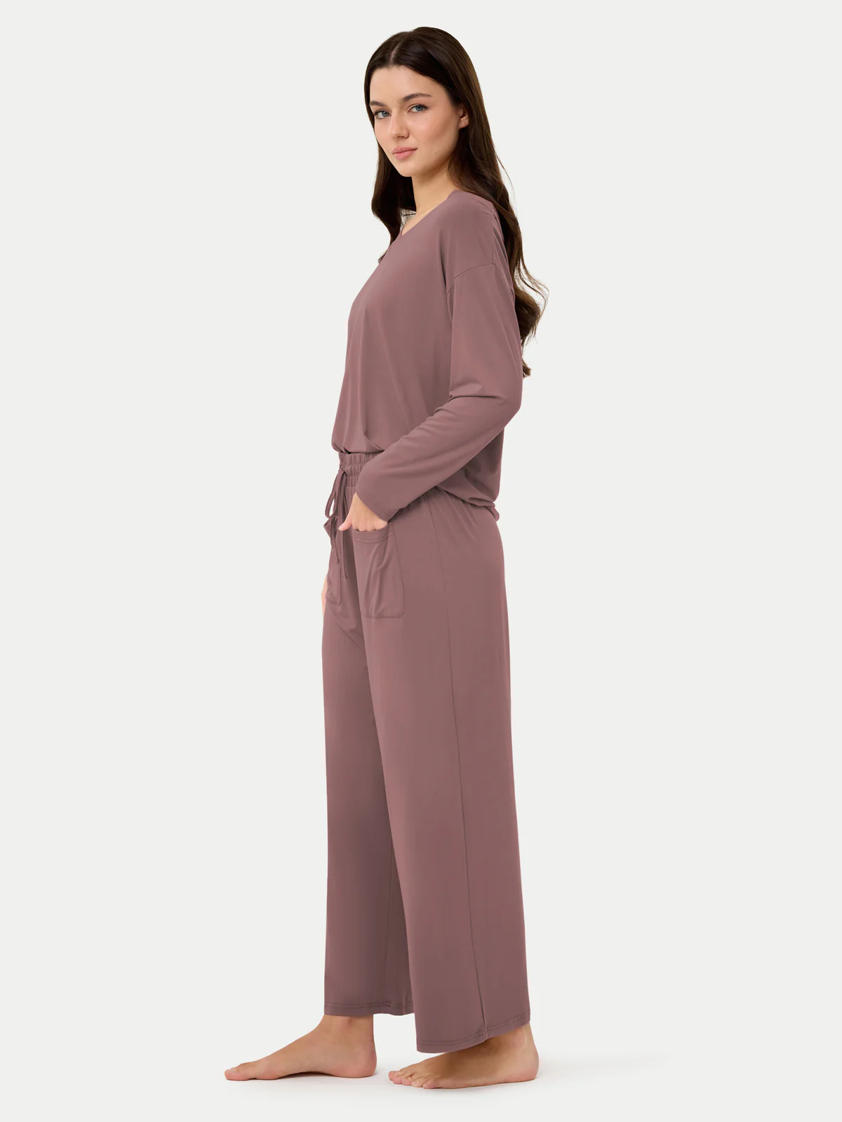 Long Sleeve Bamboo Slouchy PJs Set - Image 78