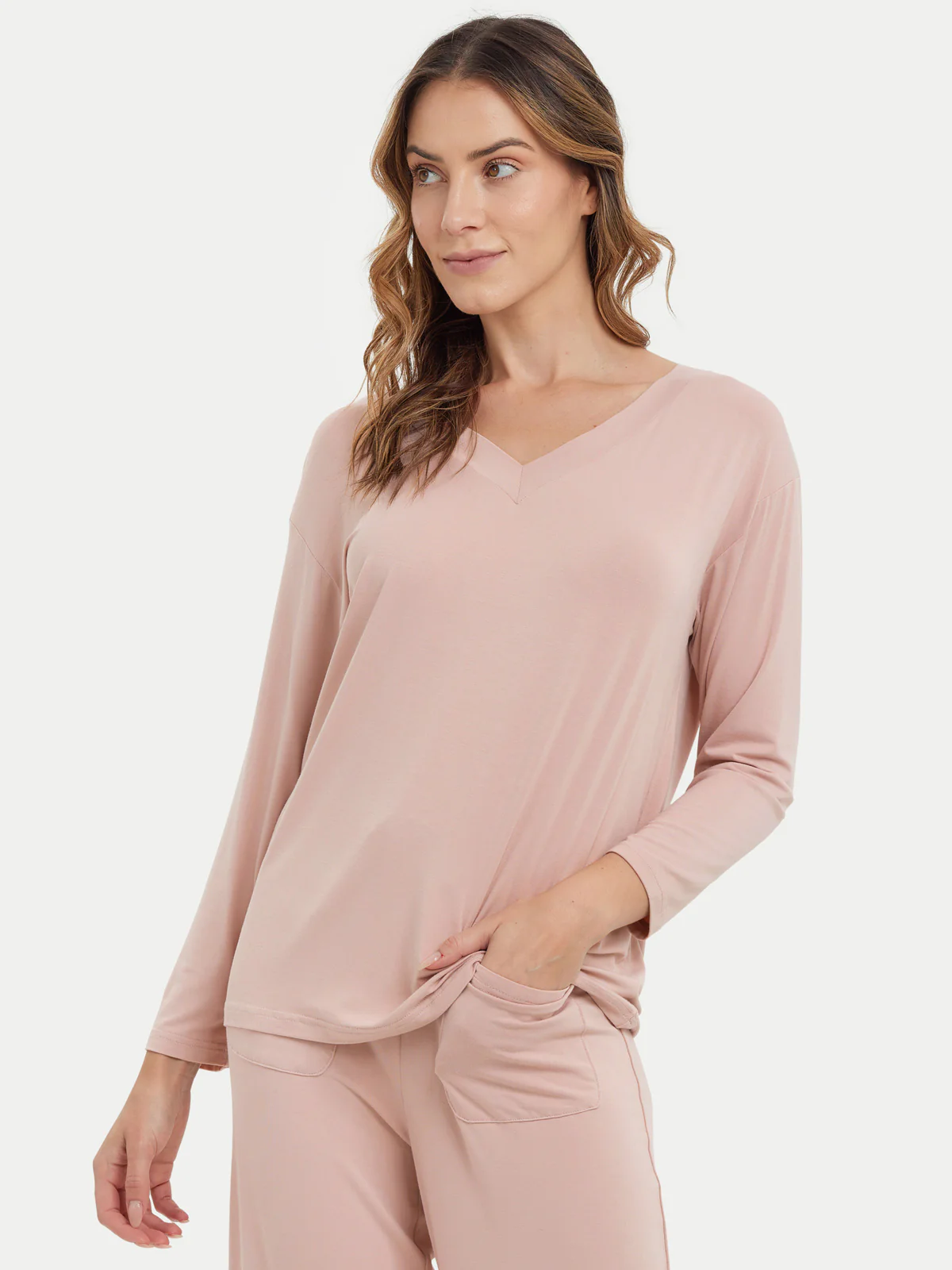 Long Sleeve Bamboo Slouchy PJs Top - Image 16