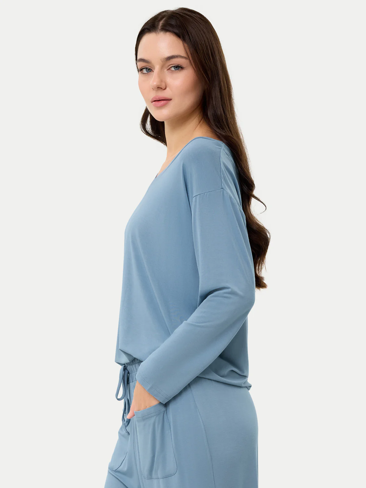 Long Sleeve Bamboo Slouchy PJs Top - Image 44