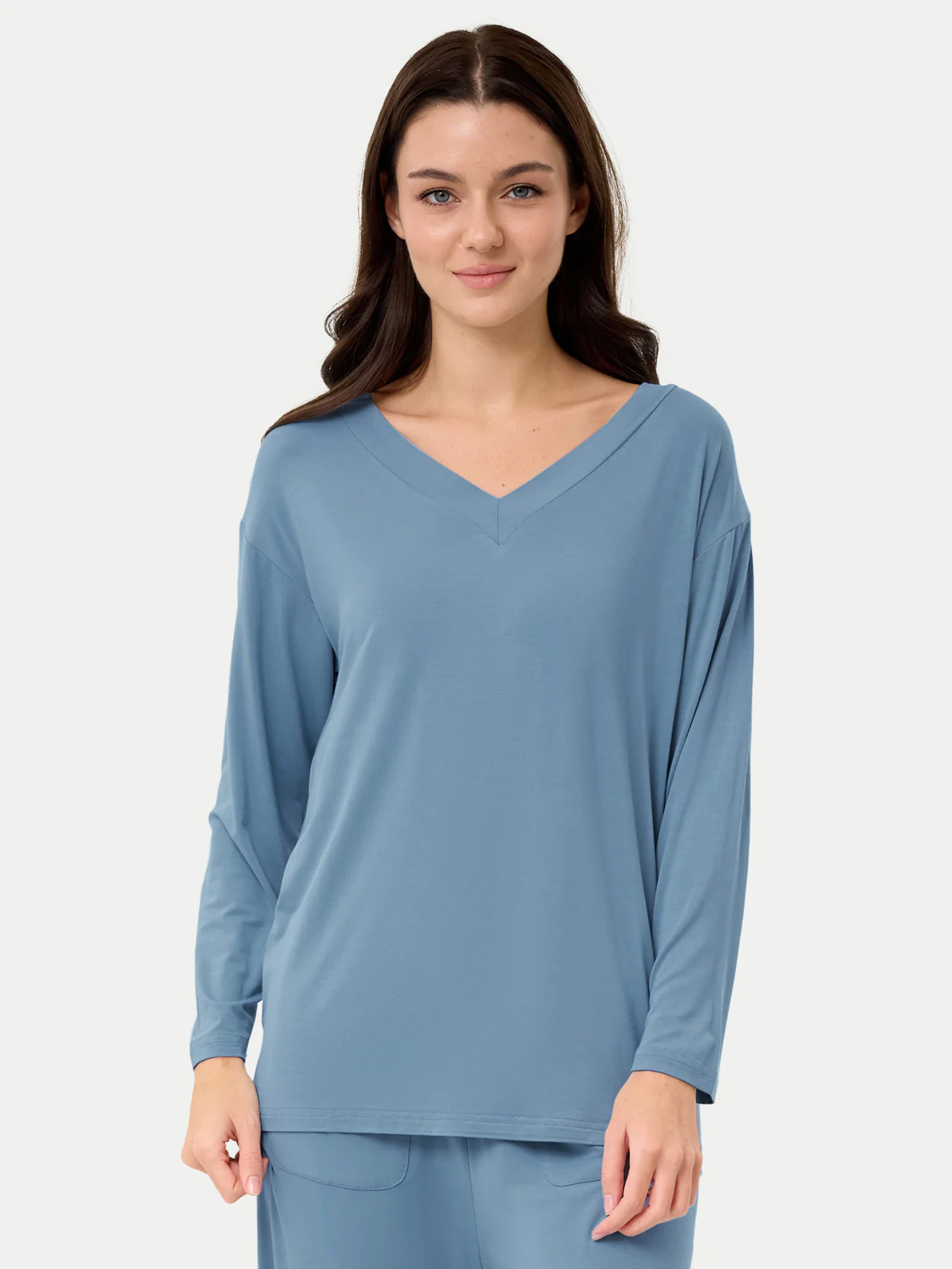 Long Sleeve Bamboo Slouchy PJs Top - Image 45