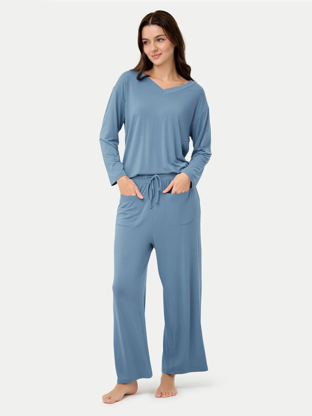 Long Sleeve Bamboo Slouchy PJs Set - Image 32