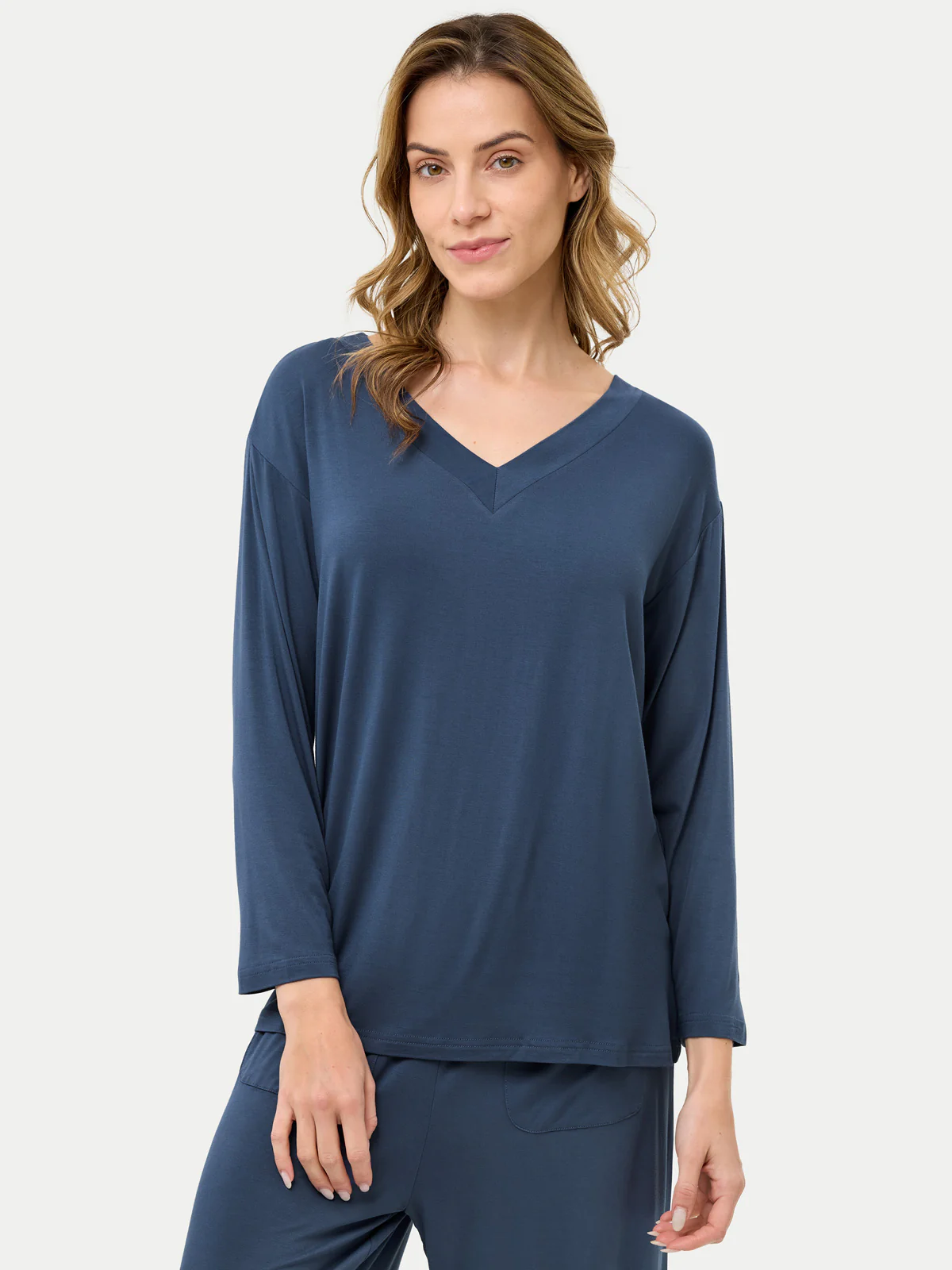 Long Sleeve Bamboo Slouchy PJs Top - Image 67