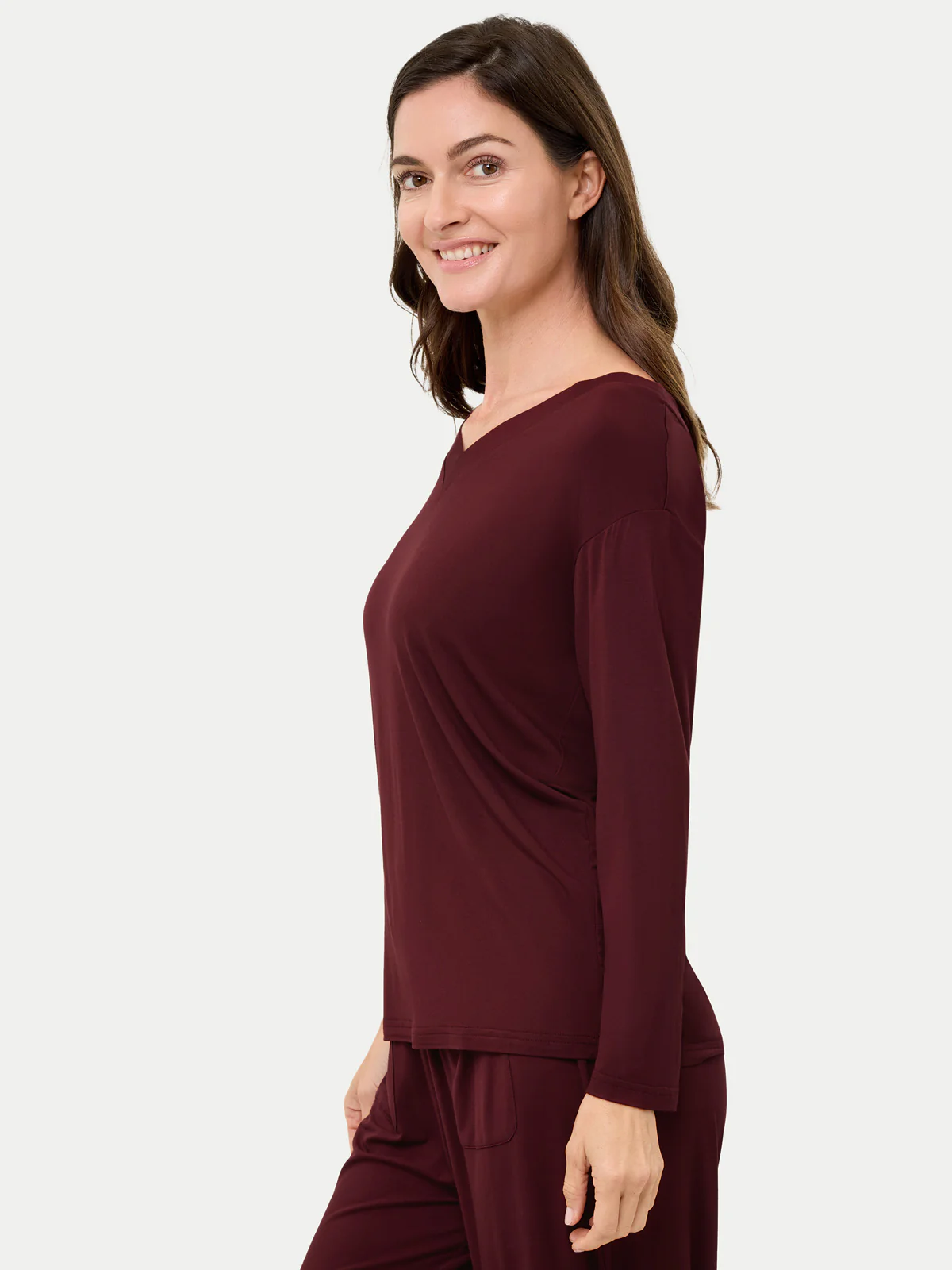 Long Sleeve Bamboo Slouchy PJs Top - Image 73