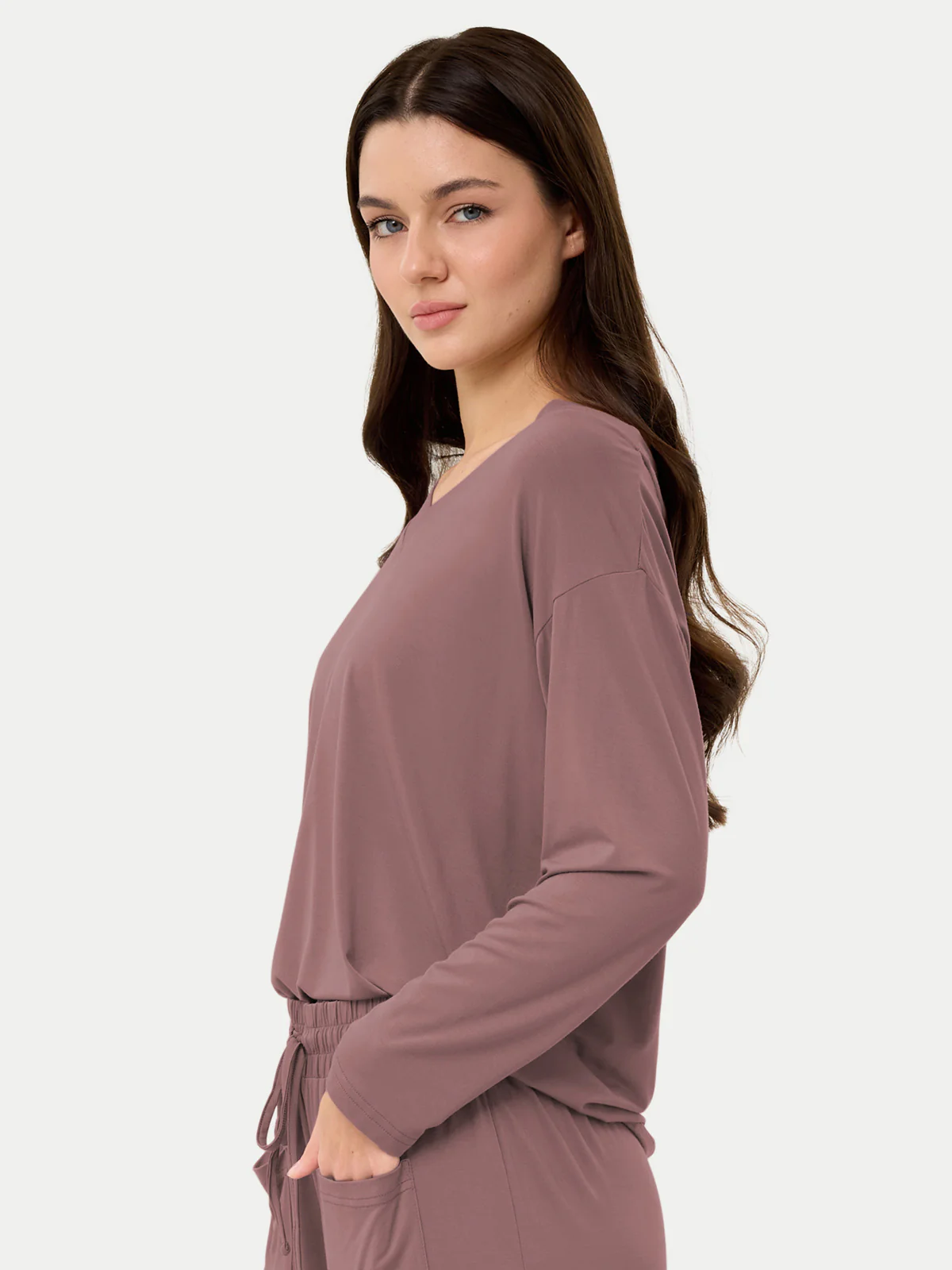 Long Sleeve Bamboo Slouchy PJs Top - Image 97