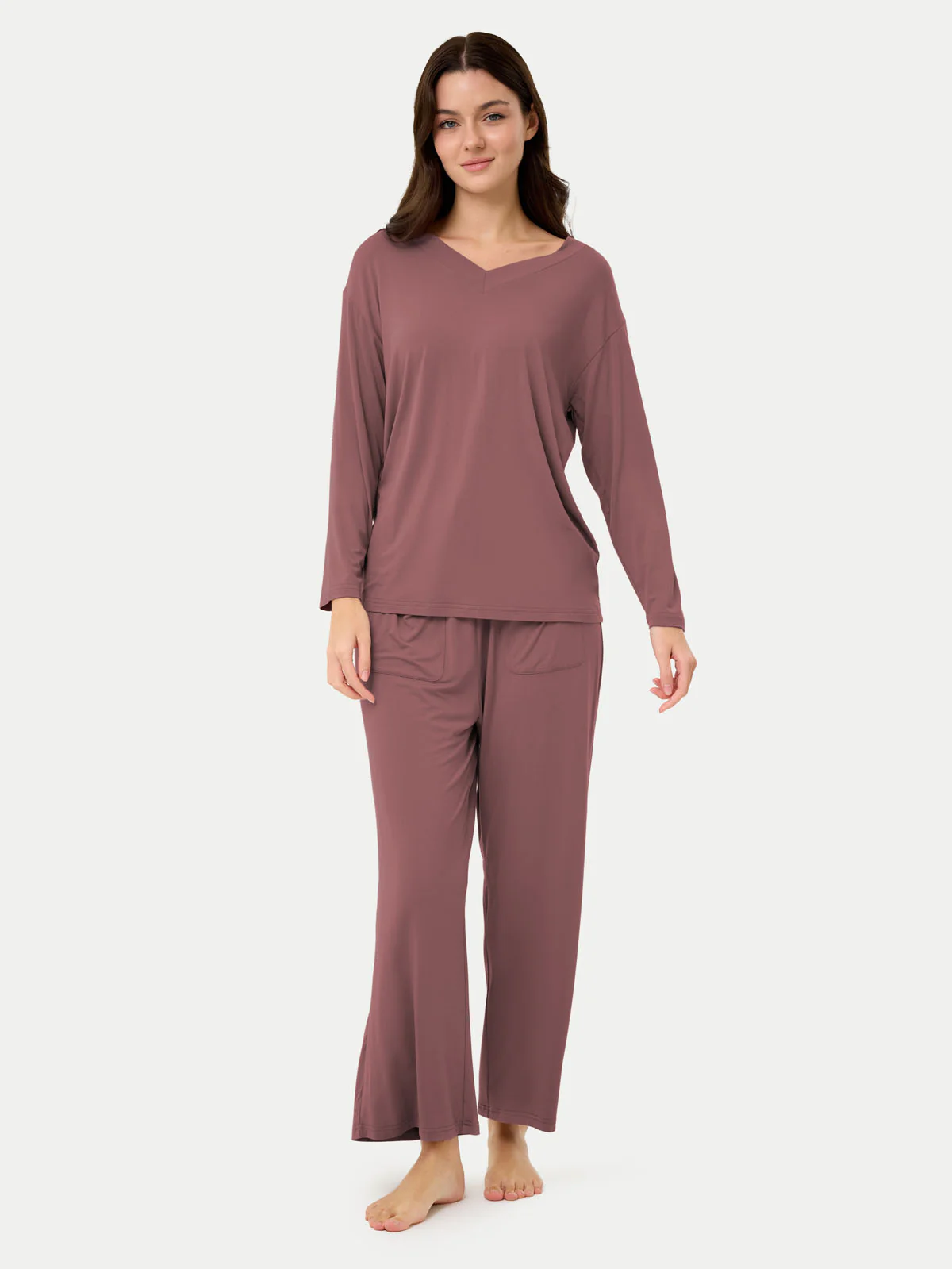 Long Sleeve Bamboo Slouchy PJs Top - Image 99
