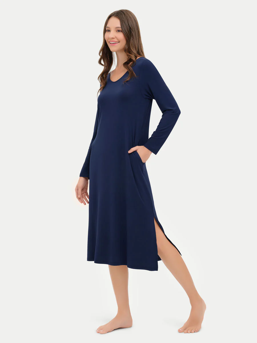 Long Sleeve Long Bamboo Sleepshirt - Image 2