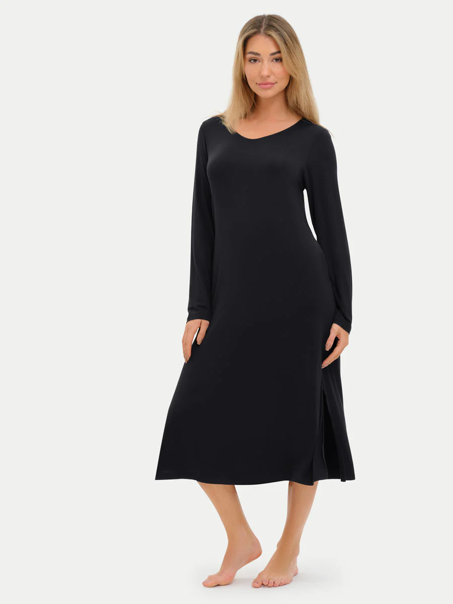 Long Sleeve Long Bamboo Sleepshirt - Image 35