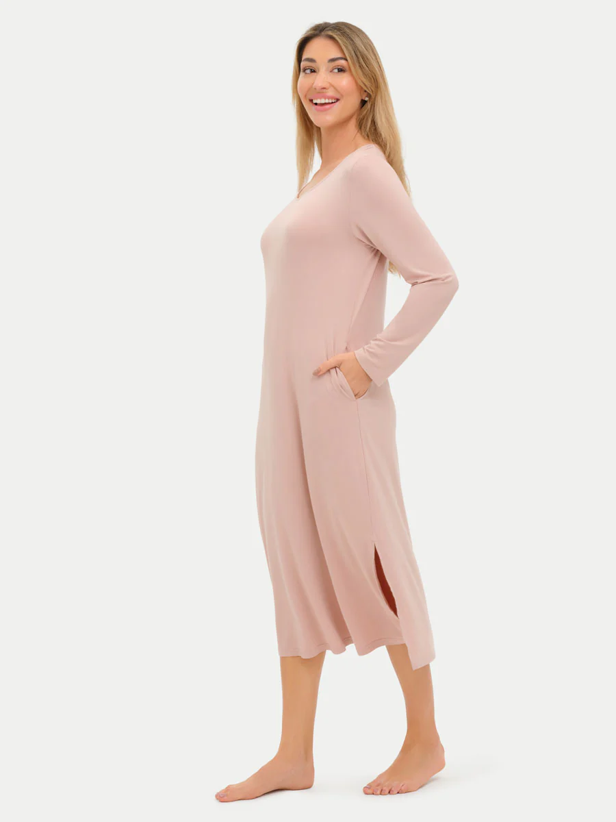 Long Sleeve Long Bamboo Sleepshirt - Image 42