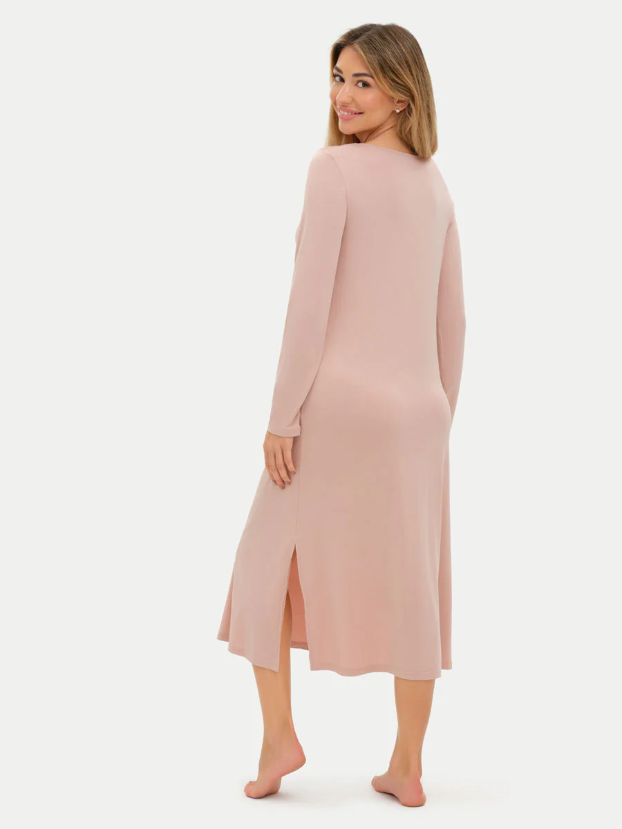 Long Sleeve Long Bamboo Sleepshirt - Image 43