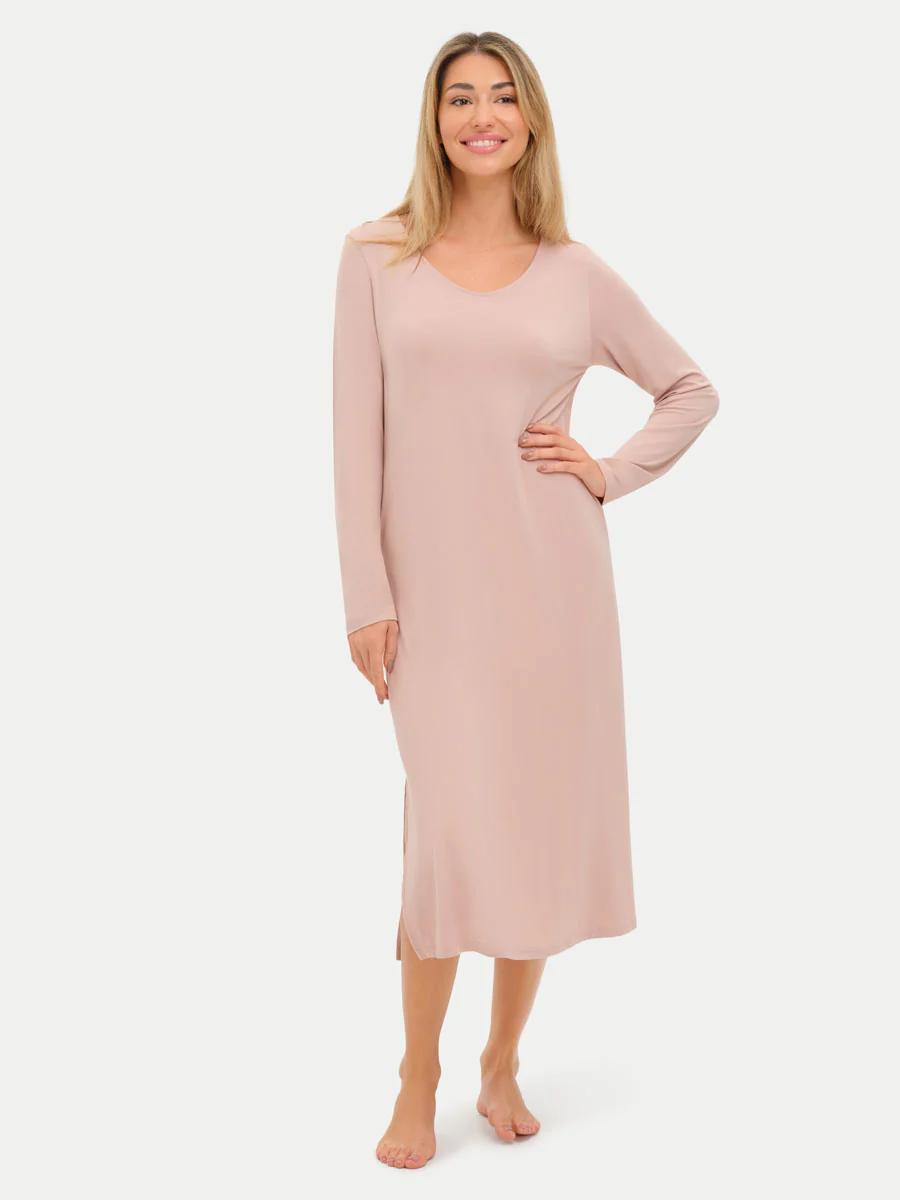 Long Sleeve Long Bamboo Sleepshirt - Image 44