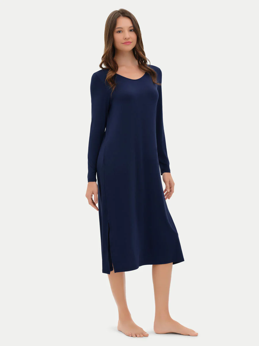 Long Sleeve Long Bamboo Sleepshirt - Image 5