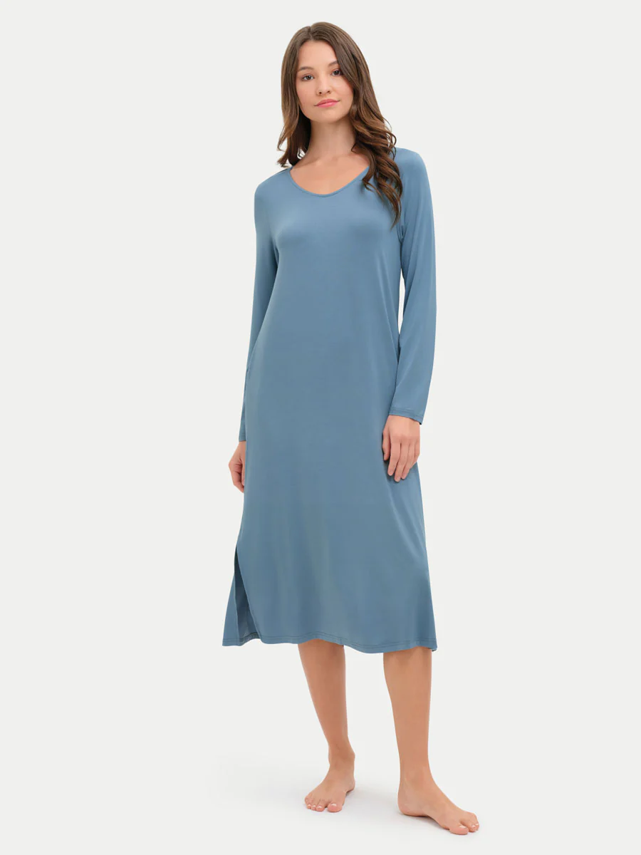 Long Sleeve Long Bamboo Sleepshirt - Image 51