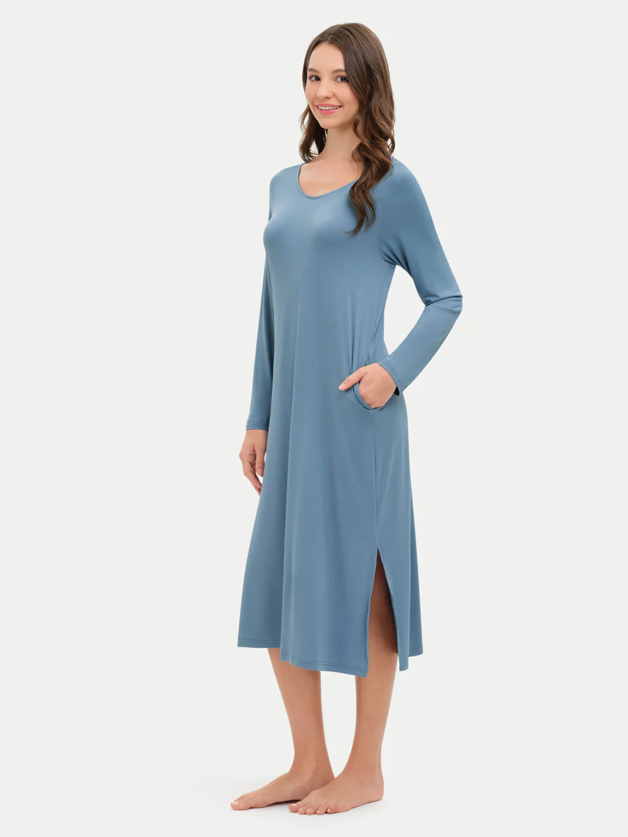 Long Sleeve Long Bamboo Sleepshirt - Image 52