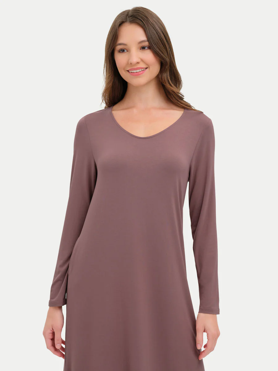 Long Sleeve Long Bamboo Sleepshirt - Image 59