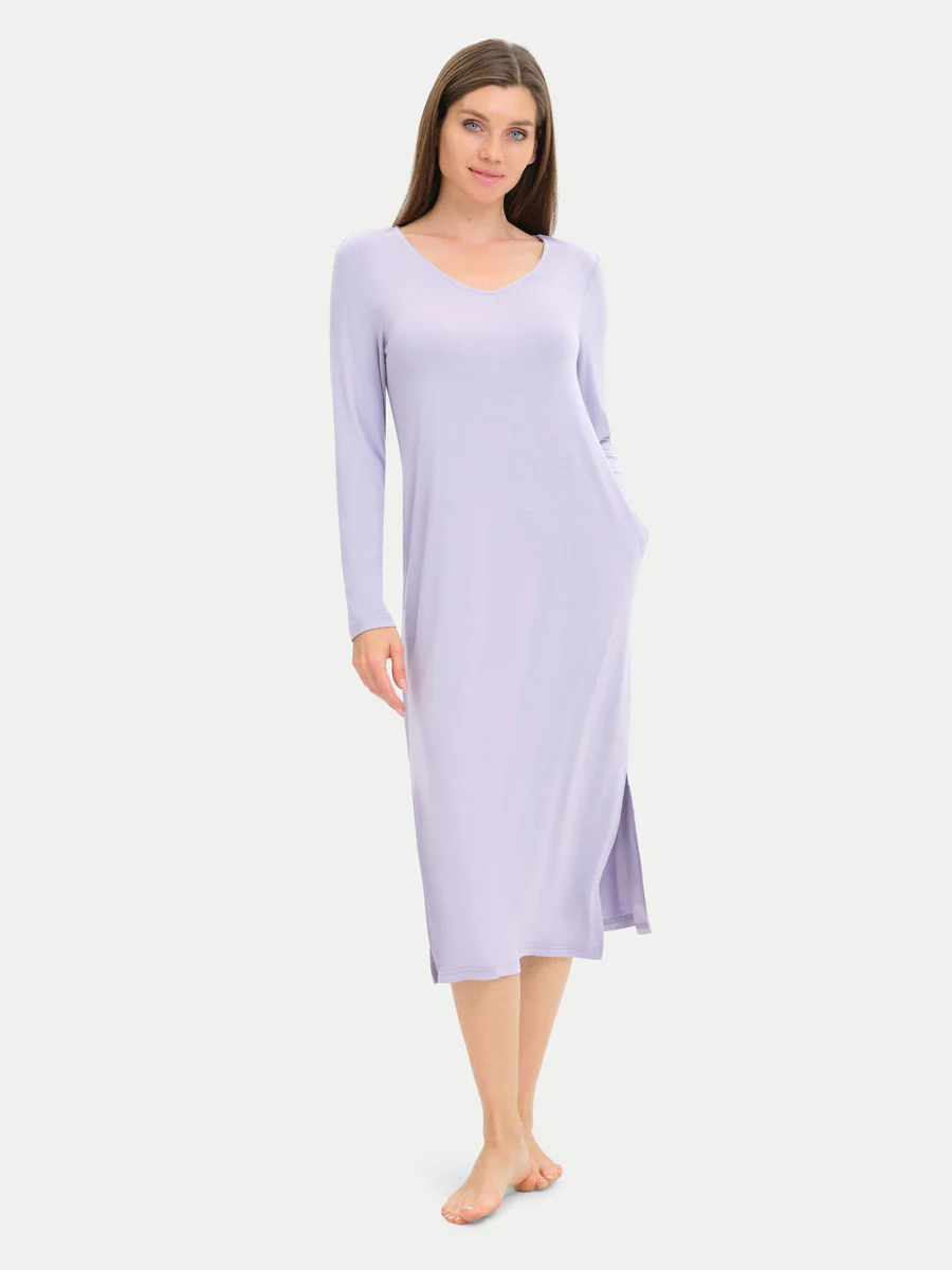 Long Sleeve Long Bamboo Sleepshirt - Image 69