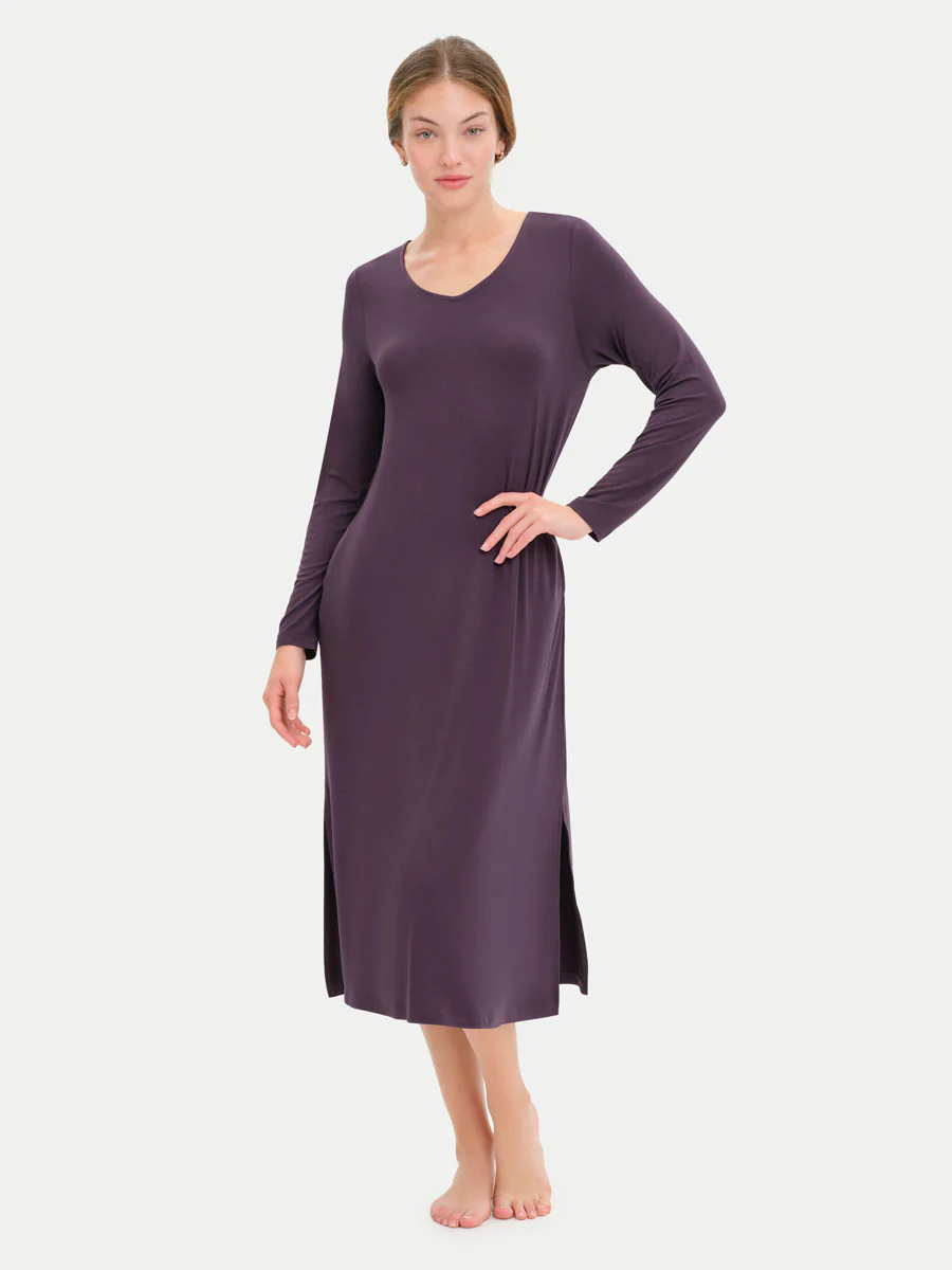 Long Sleeve Long Bamboo Sleepshirt - Image 75
