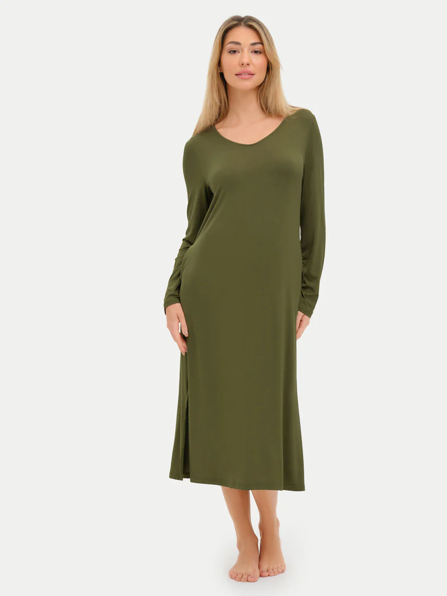 Long Sleeve Long Bamboo Sleepshirt - Image 8