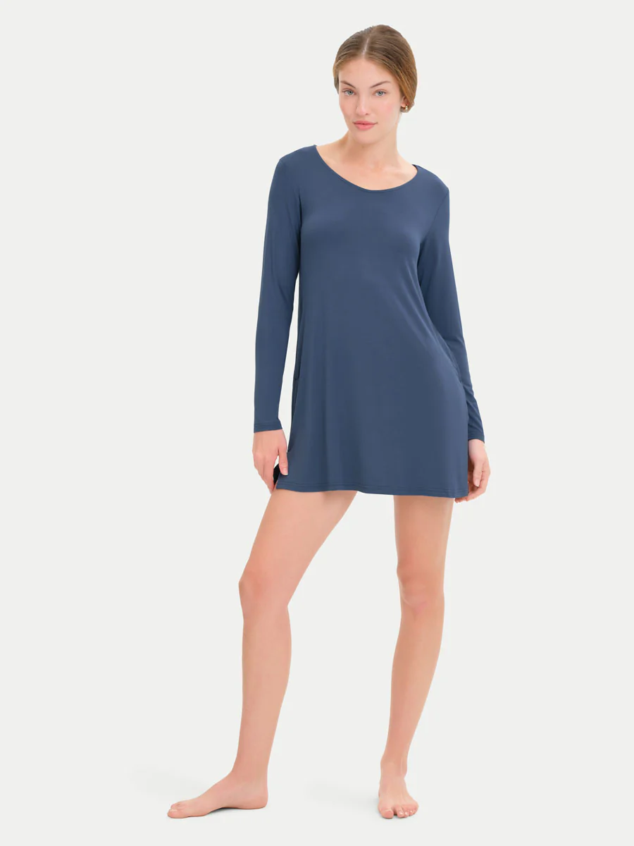 Long Sleeve Short Bamboo Sleepshirt - Image 30