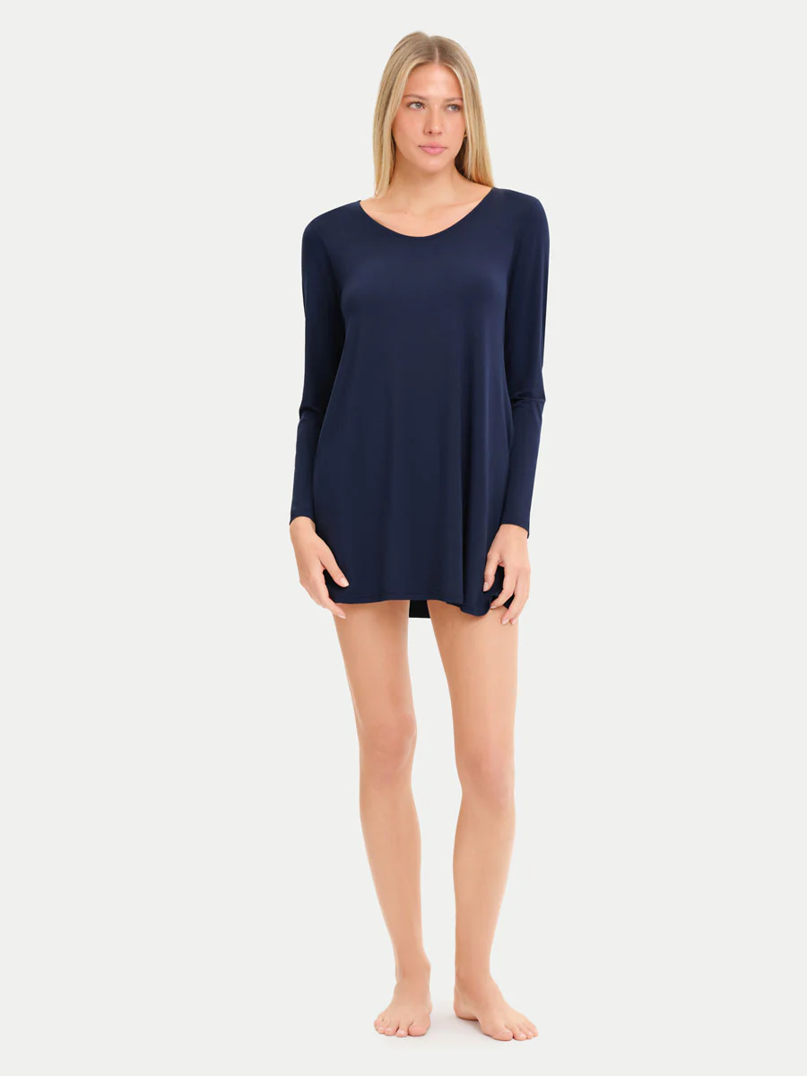 Long Sleeve Short Bamboo Sleepshirt - Image 6