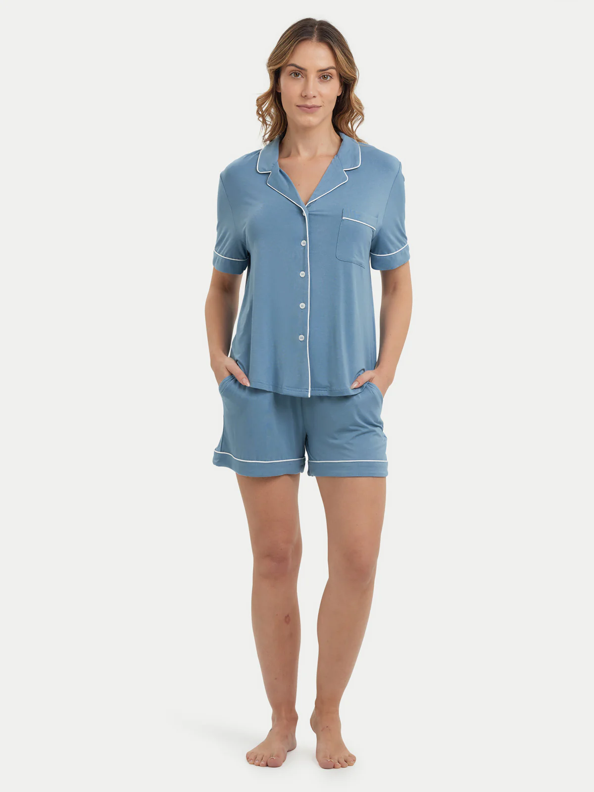 Short Sleeve Bamboo Pajama Set - Image 74