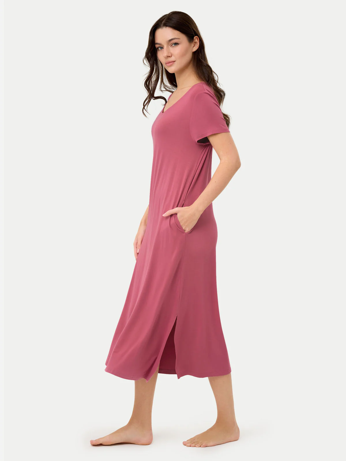 Short Sleeve Long Bamboo Sleepshirt - Image 3