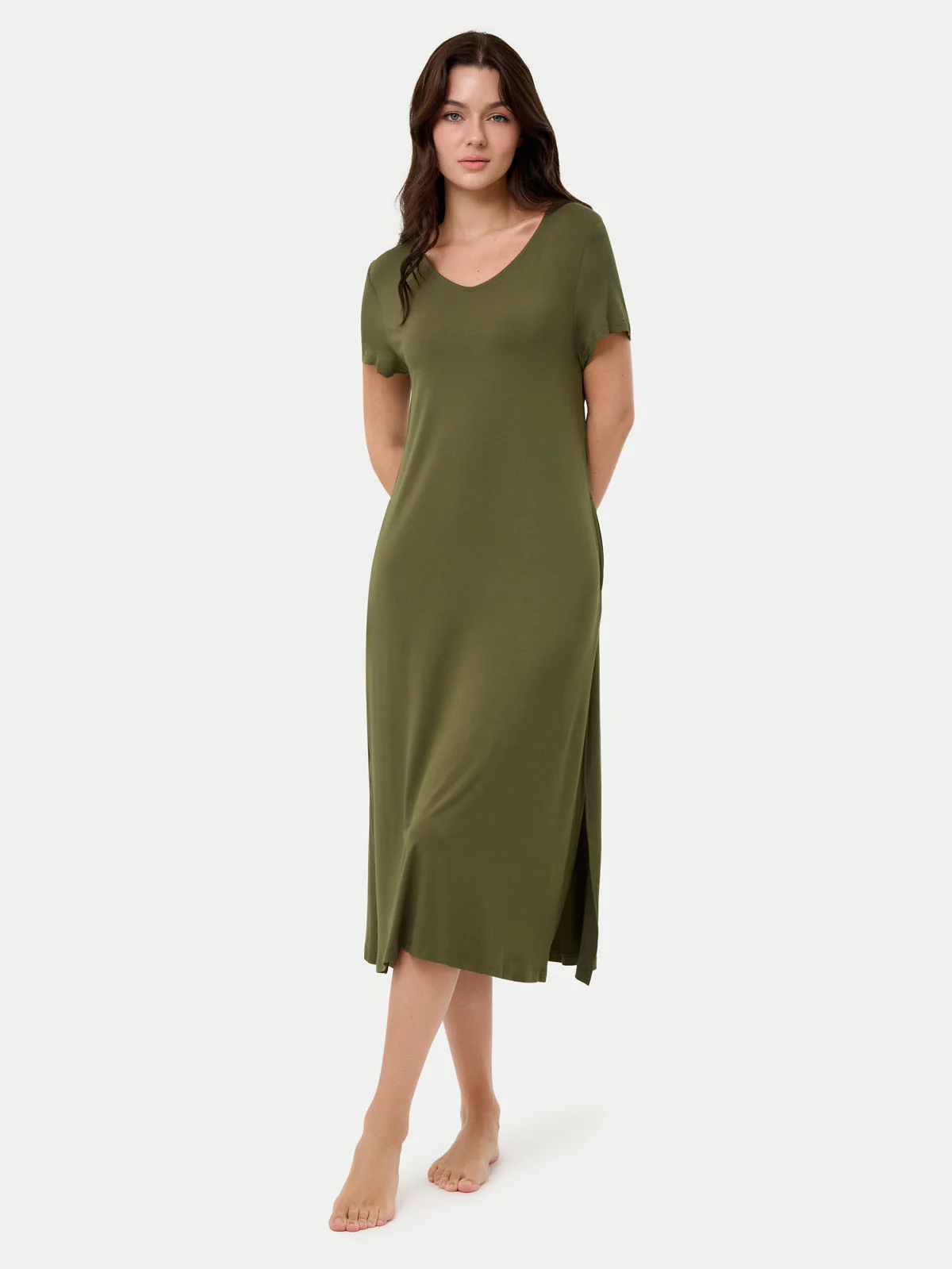 Short Sleeve Long Bamboo Sleepshirt - Image 36
