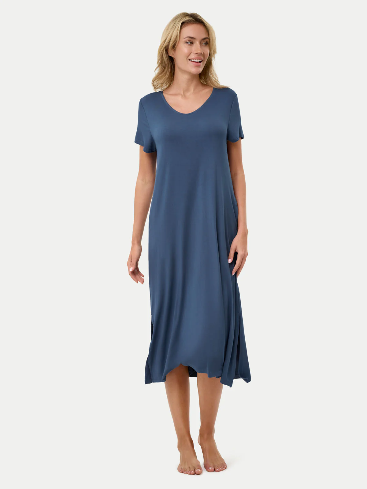 Short Sleeve Long Bamboo Sleepshirt - Image 51