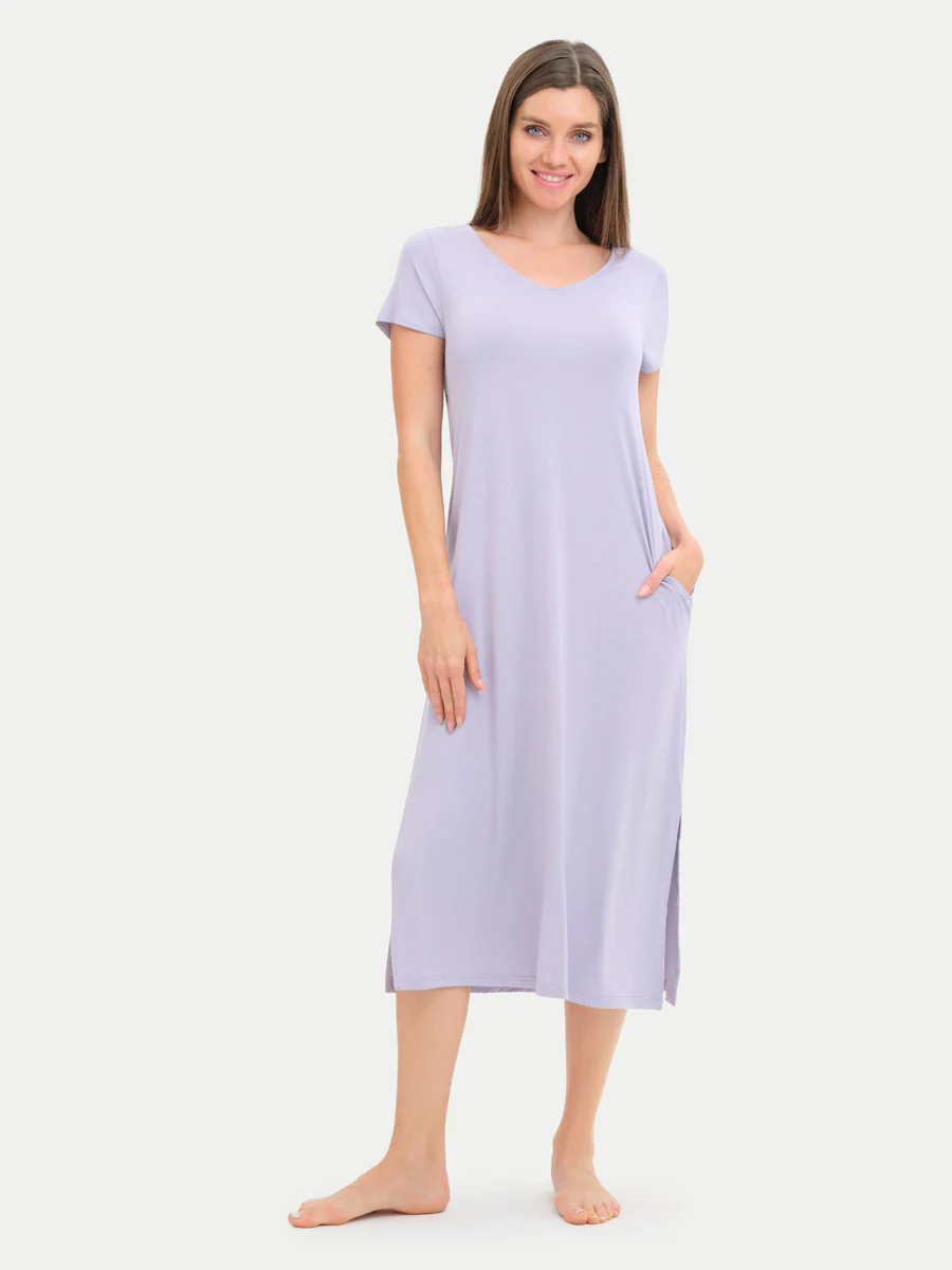 Short Sleeve Long Bamboo Sleepshirt - Image 68
