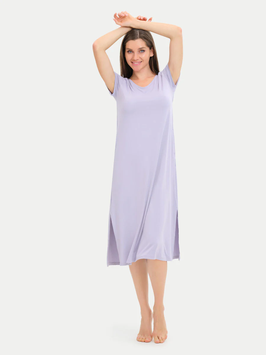 Short Sleeve Long Bamboo Sleepshirt - Image 72