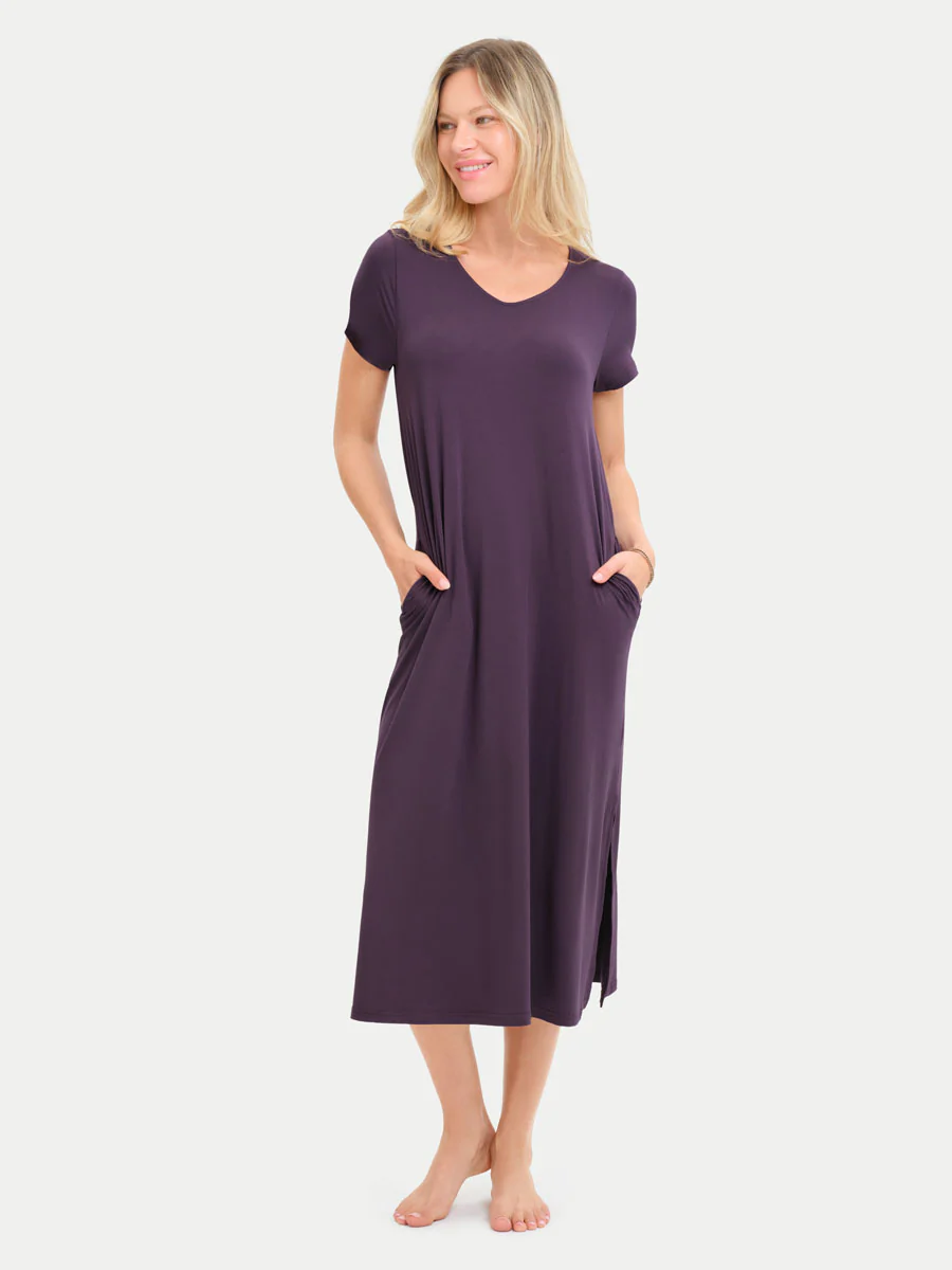 Short Sleeve Long Bamboo Sleepshirt - Image 75