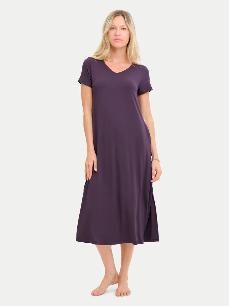 Short Sleeve Long Bamboo Sleepshirt - Image 76