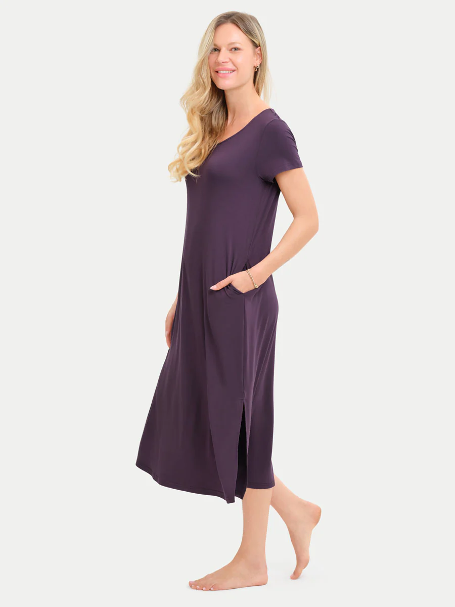 Short Sleeve Long Bamboo Sleepshirt - Image 77