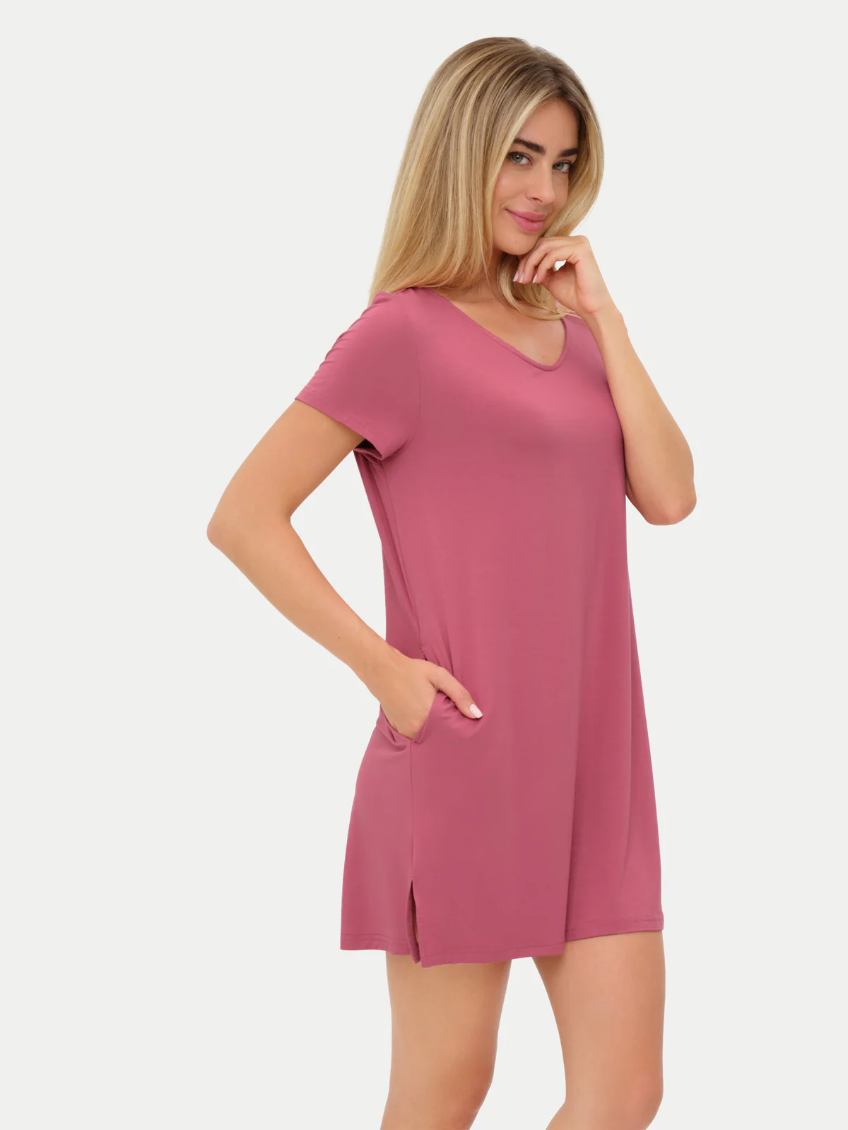 Short Sleeve Short Bamboo Sleepshirt - Image 49